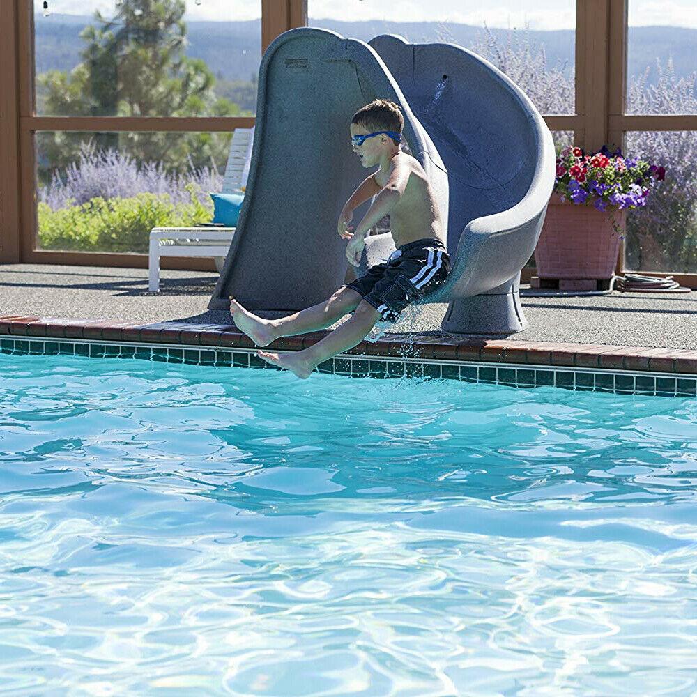 S.R. Smith 698 209 58124 Cyclone Right Curve Swimming Pool Slide, Gray Granite - John Pierce Auto Care
