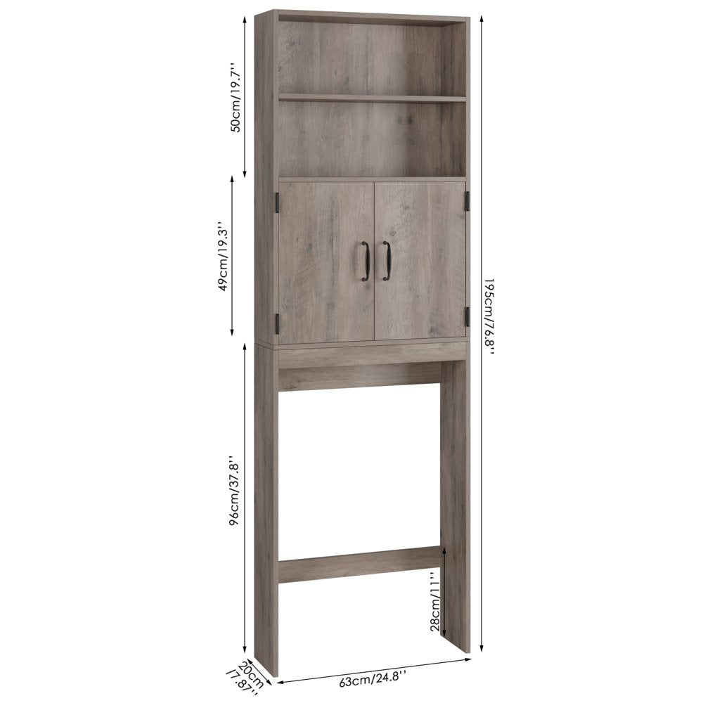 Homfa over Toilet Storage Rack, Bathroom Storage Cabinet over Toilet with 4 Tier Shelves and 2 Doors - John Pierce Auto Care