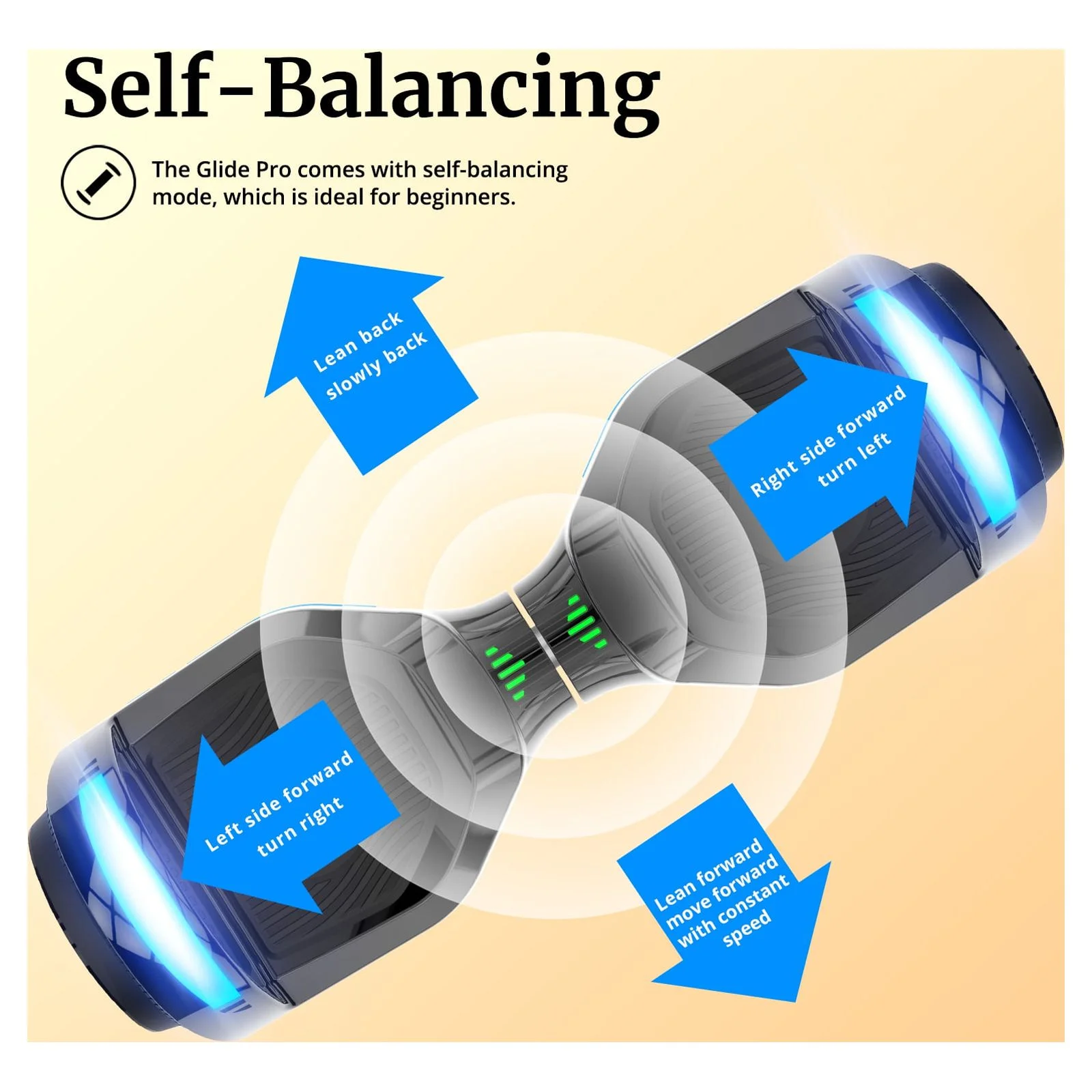 GOTRAX GLIDE PRO Bluetooth Hoverboard, 6.5\u0026quot; Wheels and 7 Colors Lights Self Balancing Scooters for 44 176lbs Kids Adults Silver - John Pierce Auto Care