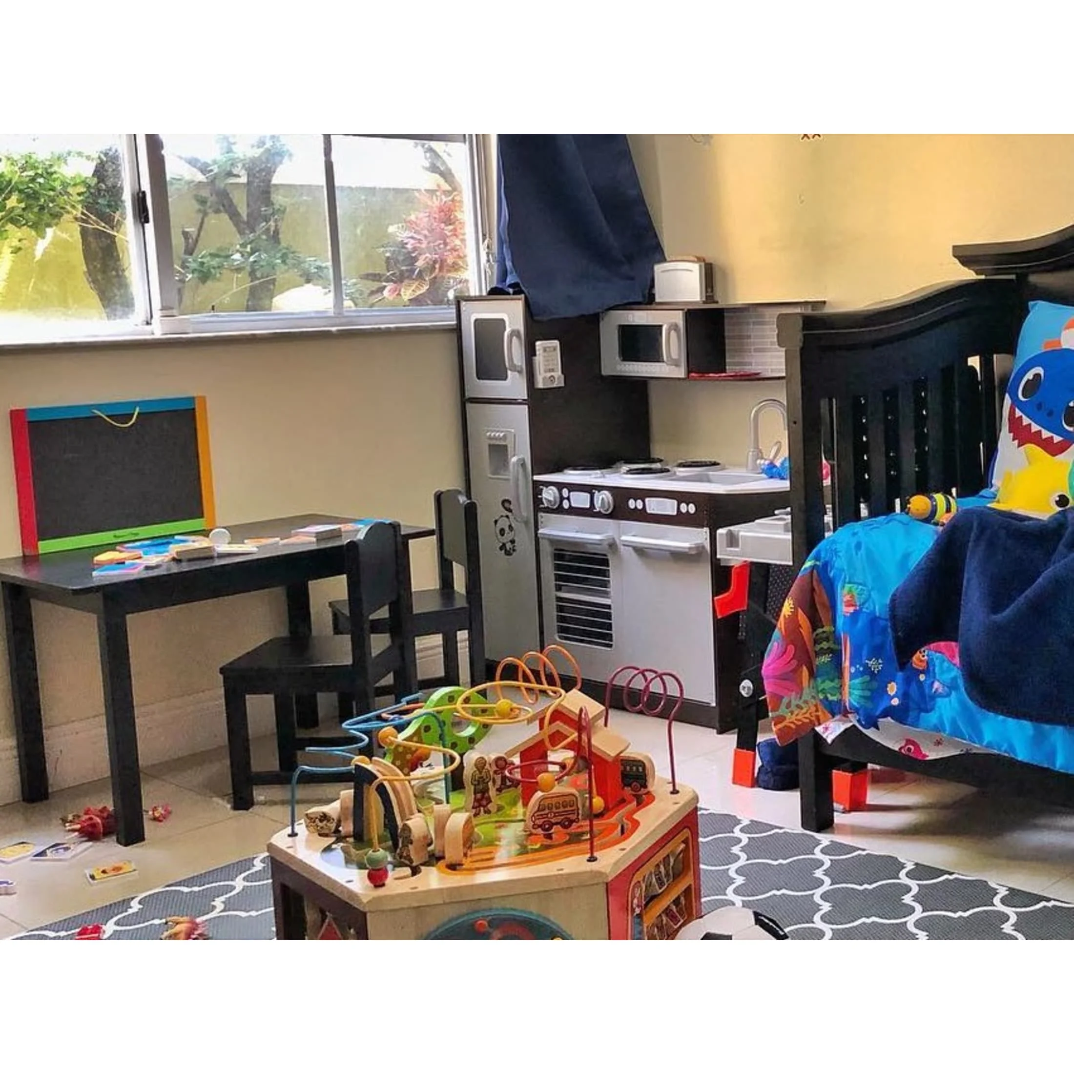 KidKraft Uptown Espresso Wooden Play Kitchen and 30 Piece Play Food Accessories - John Pierce Auto Care