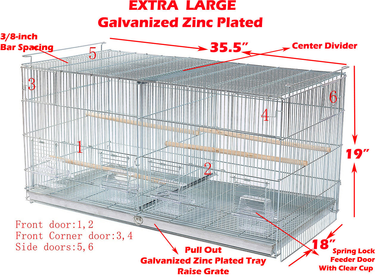 Galvanized Stackable Breeding Bird Cage, 2-Pack - John Pierce Auto Care