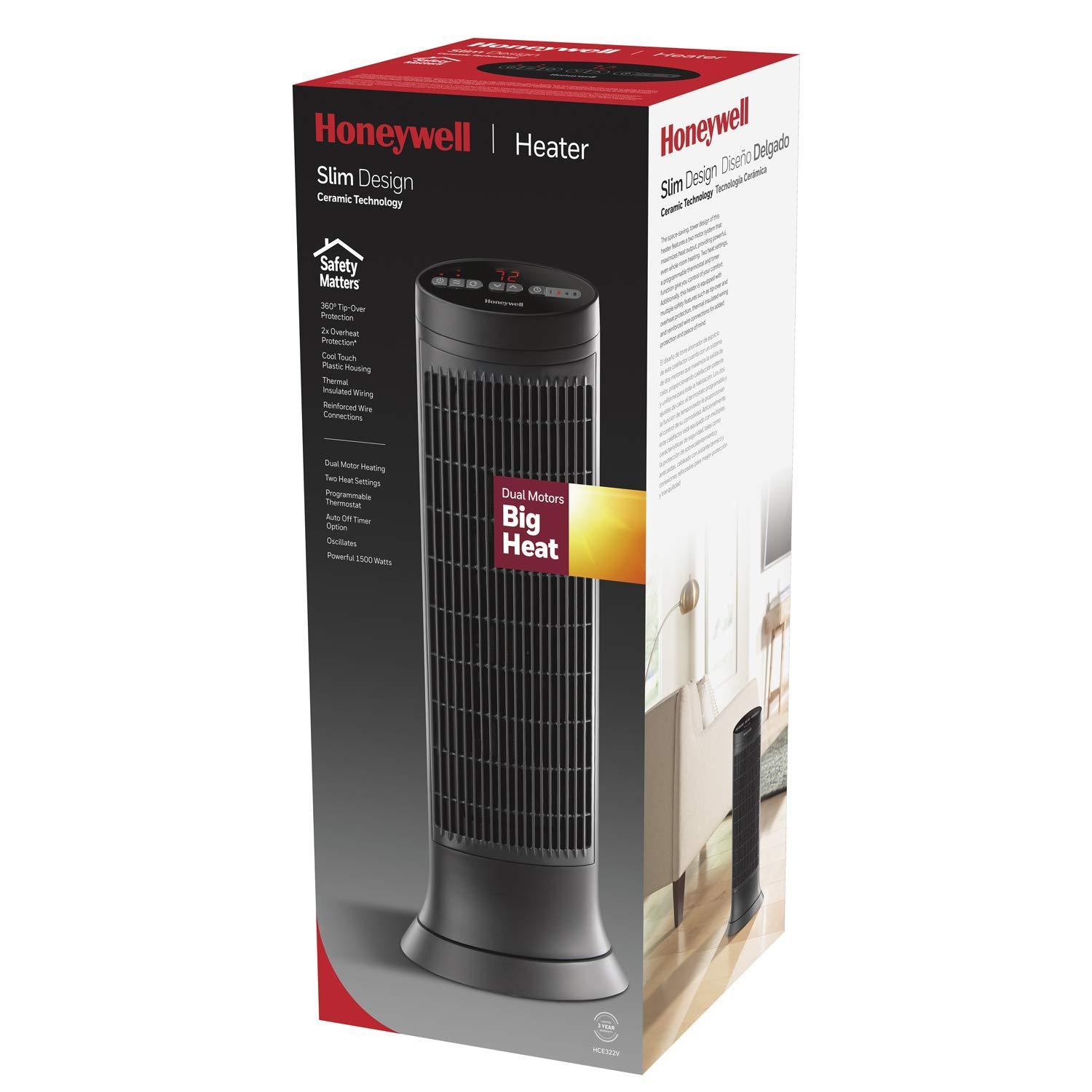 Digital Tower Heater, 750 �C 1500 W, 10 1\/8��� X 8��� X 23 1\/4���, Black - John Pierce Auto Care