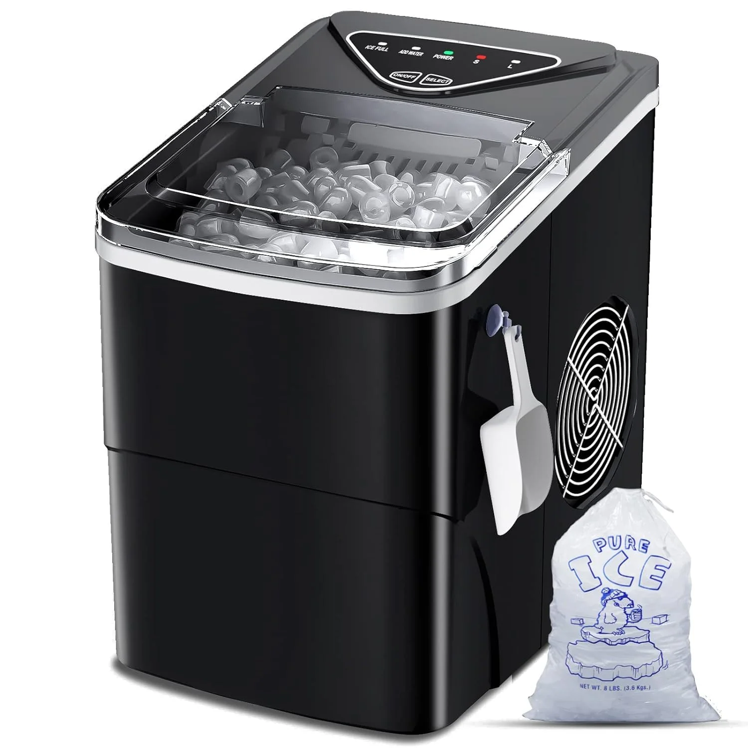Ice Maker Countertop, Protable Ice Maker (Black) - John Pierce Auto Care