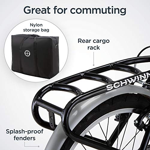 Schwinn Loop Adult Folding Bike for Men and Women, 20 inch Wheels, 7 Speed Drivetrain - John Pierce Auto Care