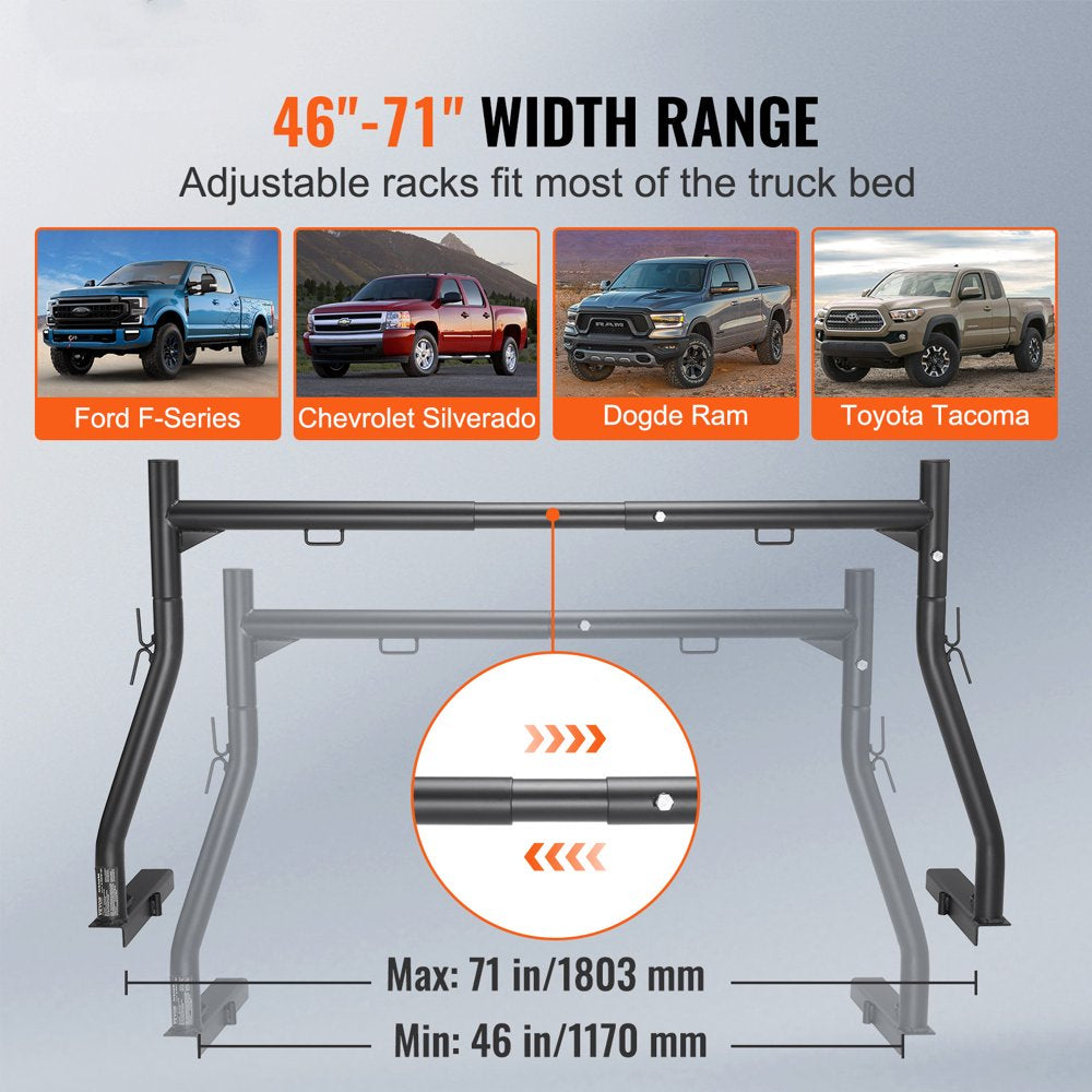BENTISM Truck Rack 800Lbs Capacity Adjustable Width 46\u0026quot; 71\u0026quot; - John Pierce Auto Care