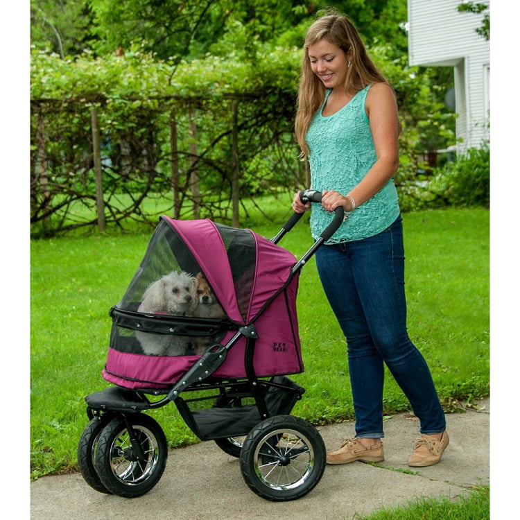 No-Zip Double Pet Stroller, Boysenberry - John Pierce Auto Care