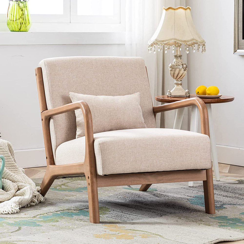 Bonzy Home Mid Century Modern Accent Chair with Solid Wood Frame - John Pierce Auto Care