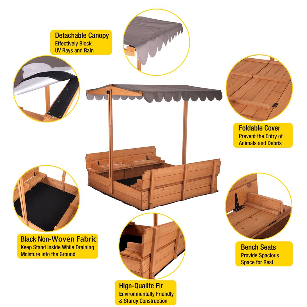 Morgete 47\u0026#039;\u0026#039; Outdoor Sandbox for Kids with Lid and Bench - John Pierce Auto Care