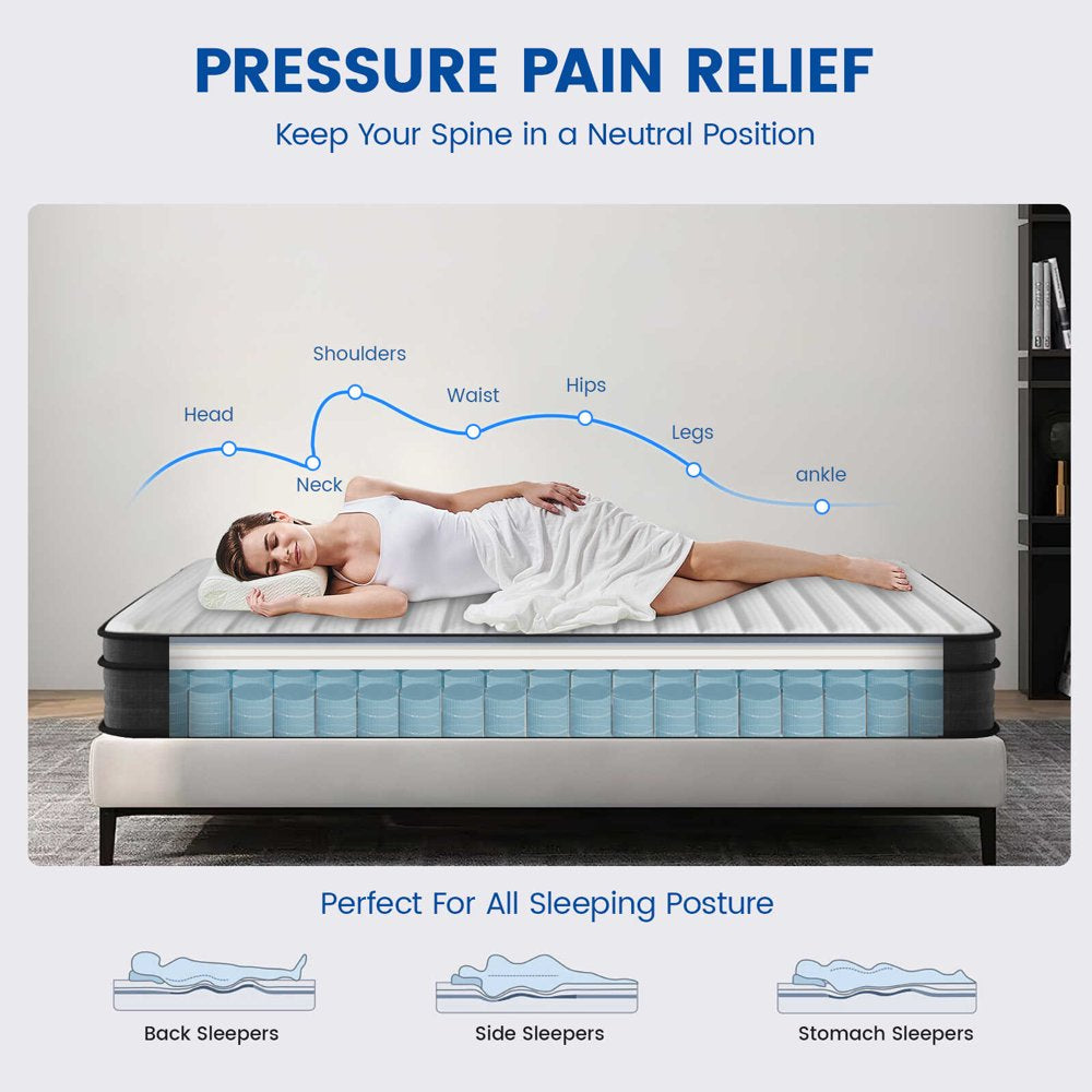 Crayan Queen Size Hybrid Memory Foam Mattress, 10 Inch in a Box - John Pierce Auto Care