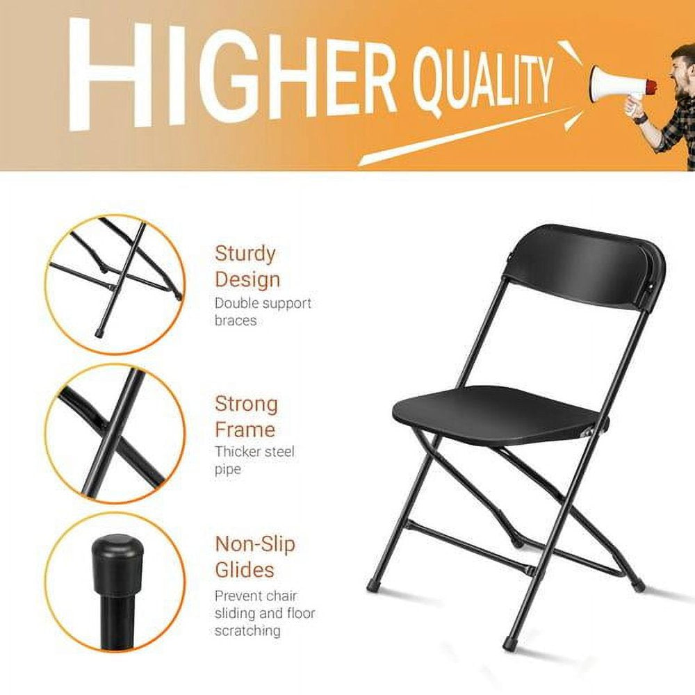 Ktaxon 10 Pack Plastic Folding Chairs Wedding Banquet Seat Party Event Chair - John Pierce Auto Care