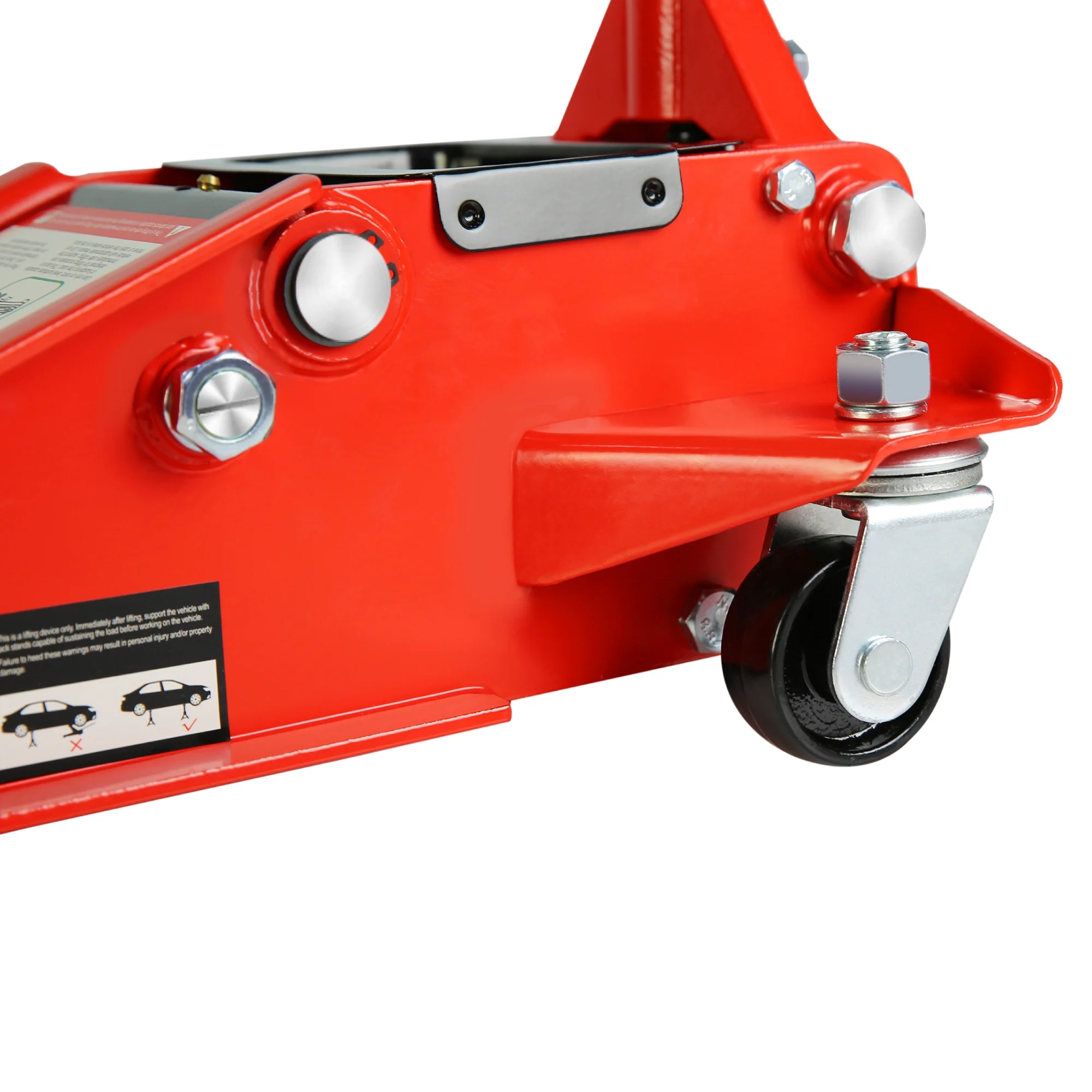 Hydraulic Low Profile And Steel Racing Floor Jack With Dual Piston Quick Lift Pump,3 Ton 6600 Lb Capacity, Lifting Range 3.3" 18.5" Black Red Steel - John Pierce Auto Care