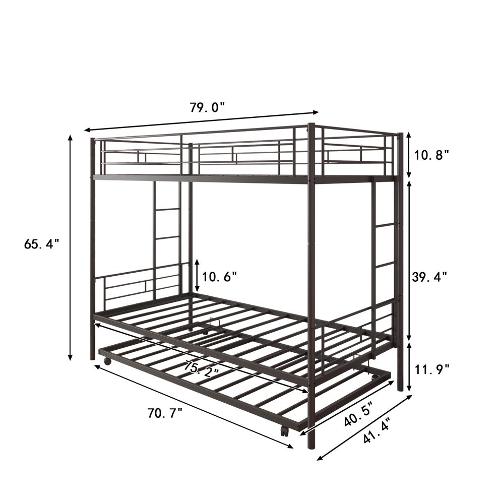 Segmart Metal Twin Bunk Beds with Trundle Bed for Kids Adults Teens - John Pierce Auto Care