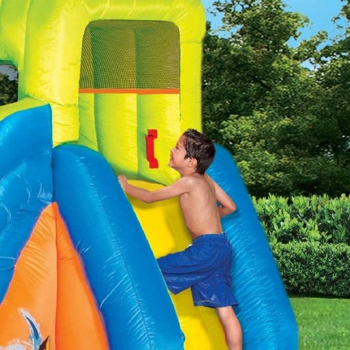 BANZAI Pipeline Twist Kids Inflatable Outdoor Backyard Water Pool Aqua Splash Park and Slides with Climbing Wall, Water Cannons, \u0026amp; Clubhouse, Ages 5 - John Pierce Auto Care