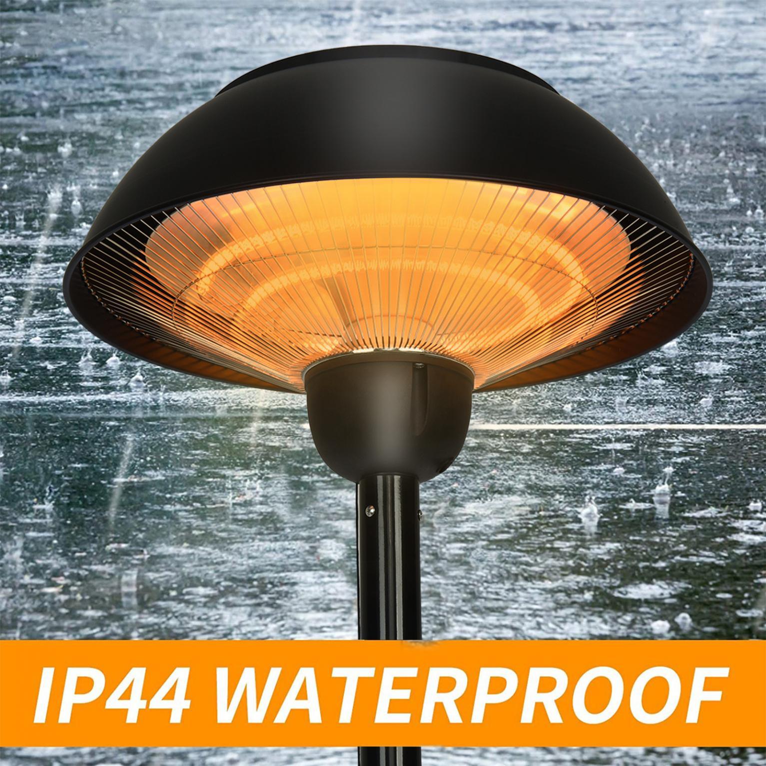 Patio Outdoor Freestanding Electric Patio Heater, Infrared Heater, Hammered Bronze Finished, Portable Heater suitable as a Balcony Heater, BBQ and Outdoor Party Heater - John Pierce Auto Care