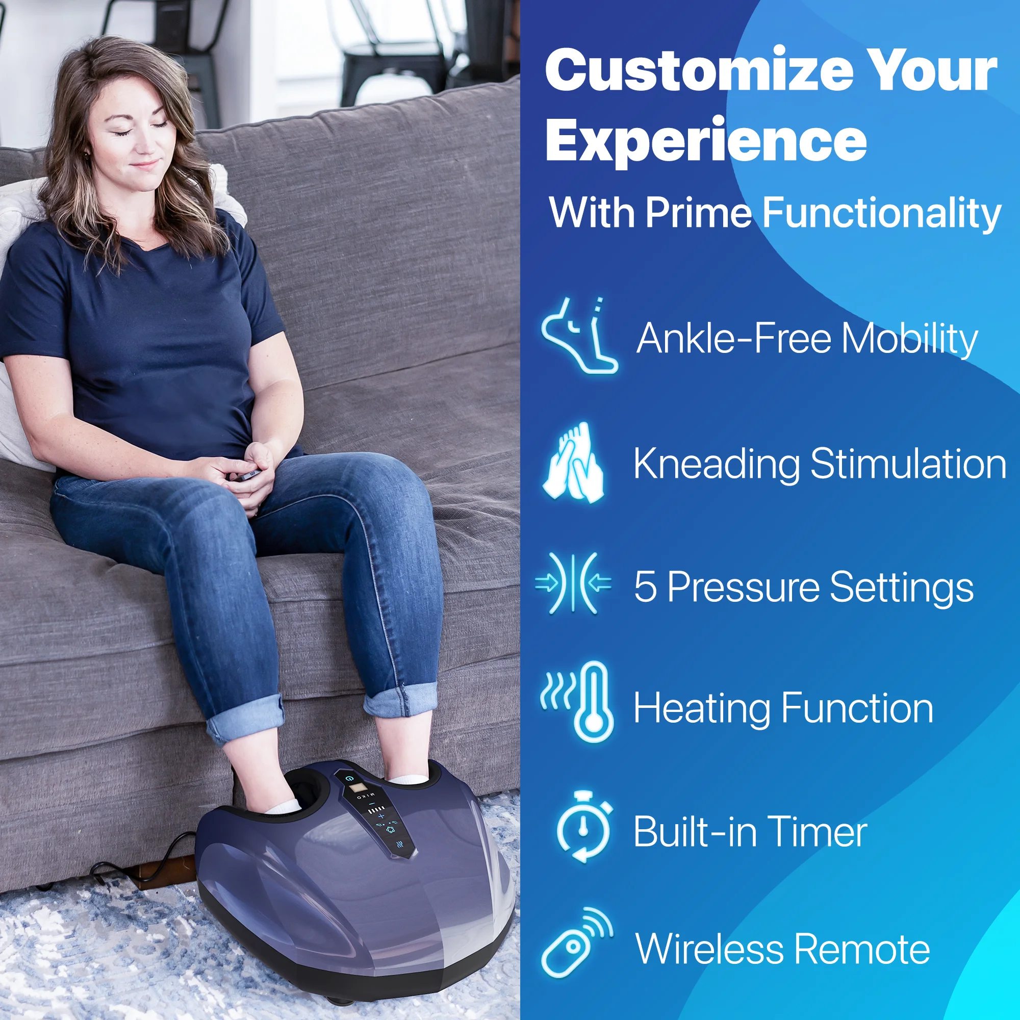 MIKO Shiatsu Foot Massager Machine   Deep Kneading, Shiatsu, Air Compression, and Heat Therapy   Touchscreen   2 Wireless Remotes - John Pierce Auto Care