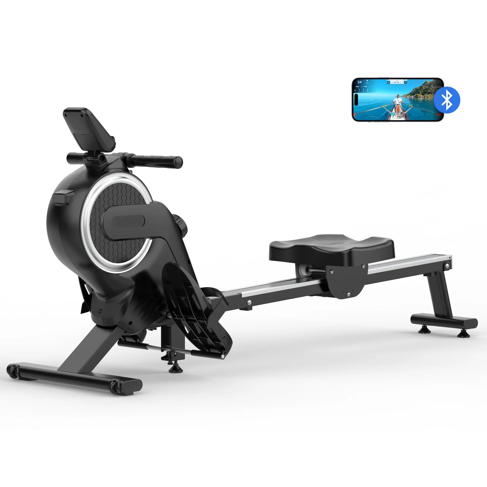 Rowing Machine, 16 Level Resistance Magnetic Rowing Machine Max 265lb Weight Capacity Row Machine Neche Resistance Magnetic with App Compatible Rower for Home Gym - John Pierce Auto Care
