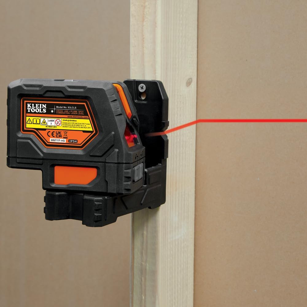 Klein Tools 93LCLS Laser Level, Self Leveling, Cross Line Level with Plumb Spot and Magnetic Mounting Clamp - John Pierce Auto Care