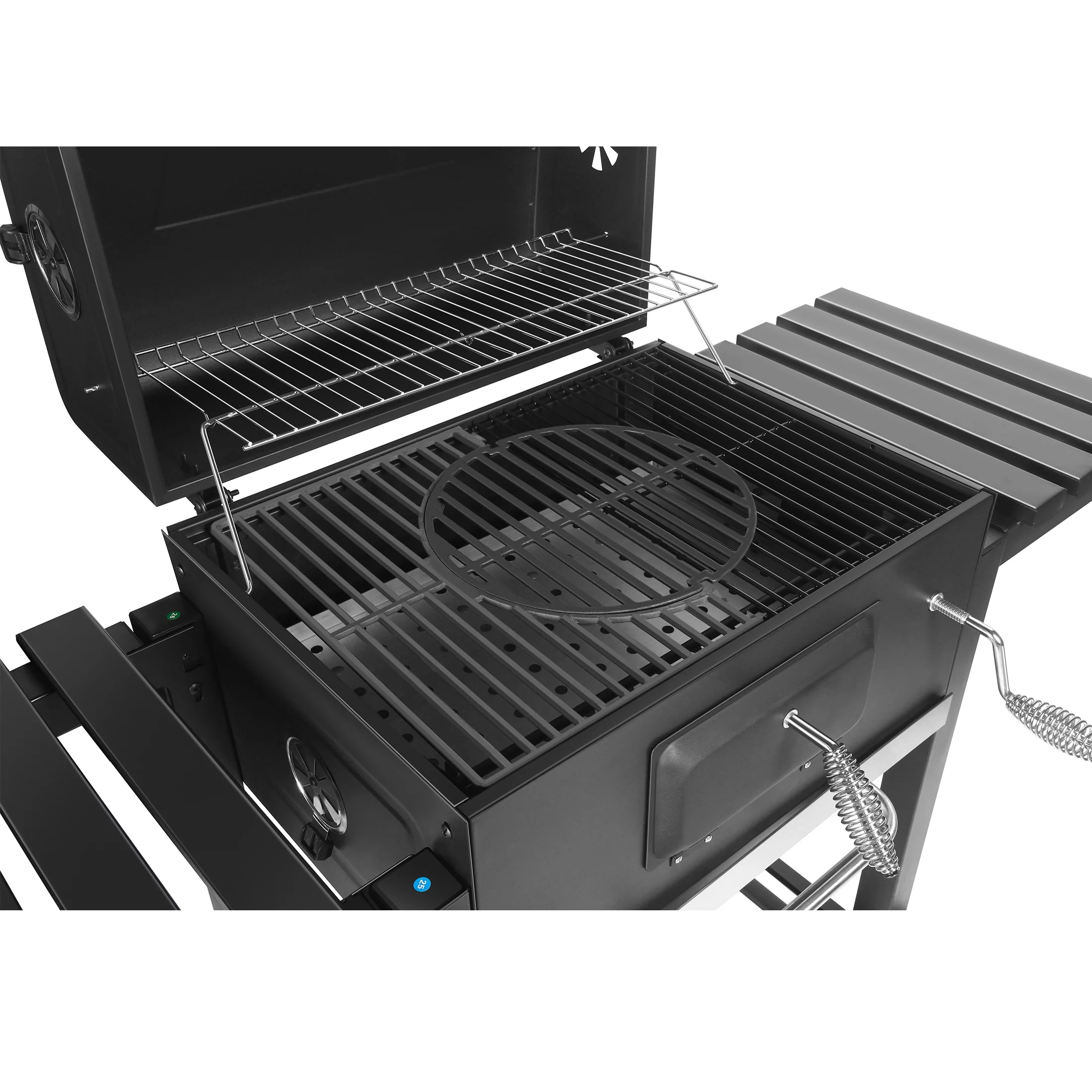 SUGIFT 24-inch Charcoal BBQ Grill with 2 Folding Side Shelves - John Pierce Auto Care