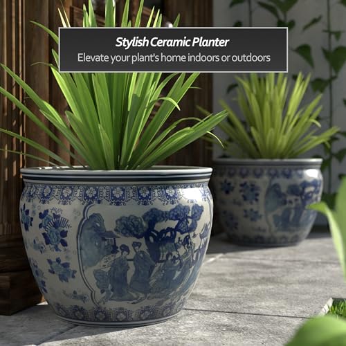 Decorative Blue & White Porcelain Fishbowl - John Pierce Auto Care