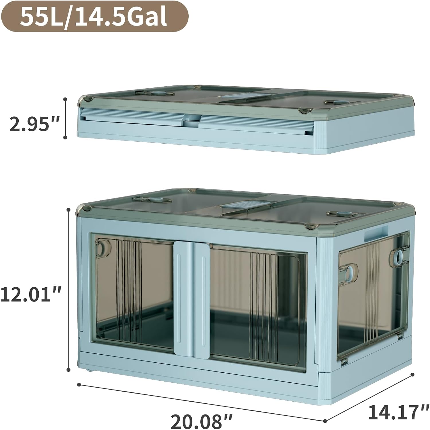14.5 gallon foldable storage bins with LIDS, 6 packs, 5 open stackable storage bins, plastic storage bins - John Pierce Auto Care