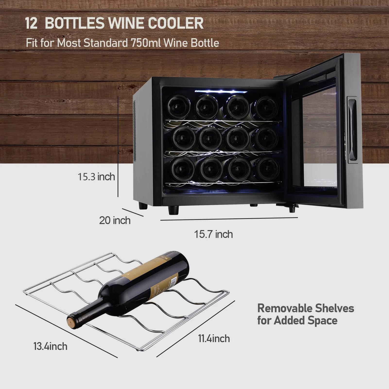JINJUNYE Wine Cooler Refrigerator, 12 Bottle Wine Fridge Small, Countertop Wine Cooler with Temperature Control, Mini Freestanding Wine Cellars Glass Door for Home, Office, Bar, Gift for Men - John Pierce Auto Care