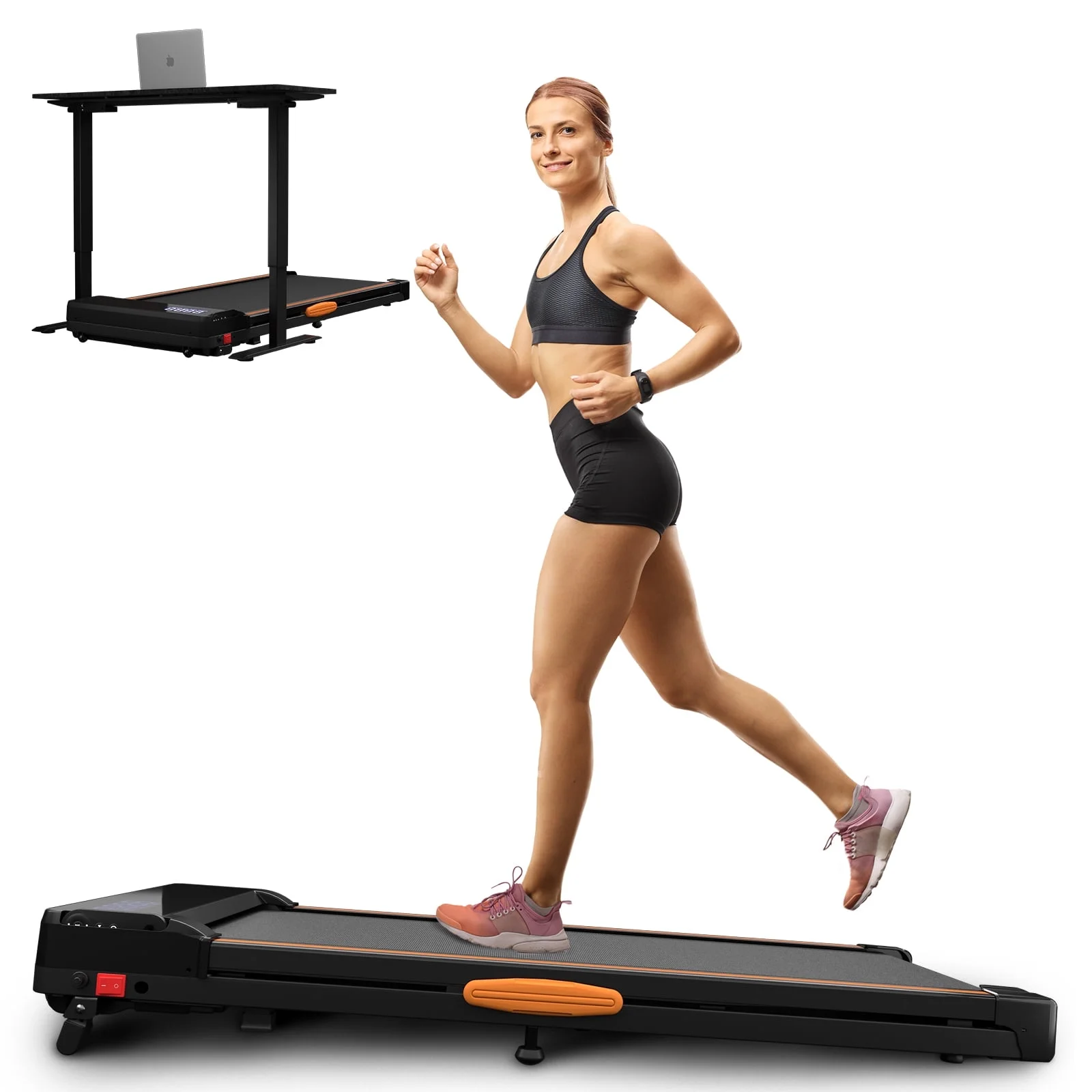CoolHut Under Desk Treadmill with Incline, 4 in 1 Walking Pad Portable Treadmill for Walking, Running, 2.5HP Low Noise Motor, LED Display, and Remote Control, Black, 265lbs - John Pierce Auto Care