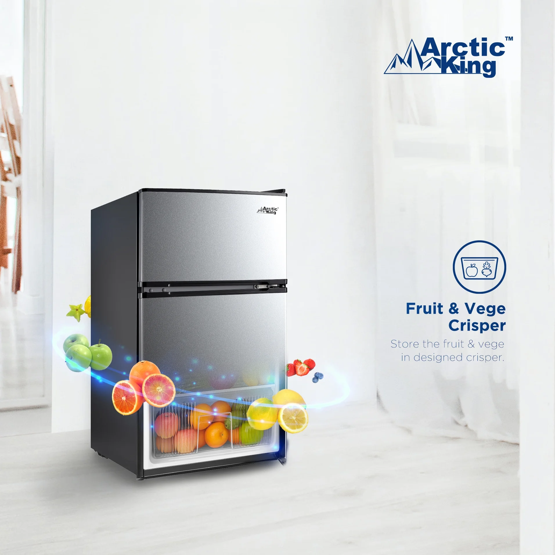 Arctic King 3.2 Cu. Ft. Mini Fridge, Stainless - John Pierce Auto Care