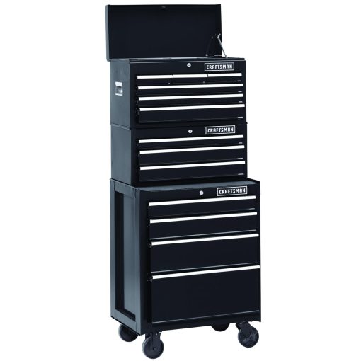 Craftsman 26 Inch 3 drawer Heavy duty Ball Bearing Middle Chest Black - John Pierce Auto Care