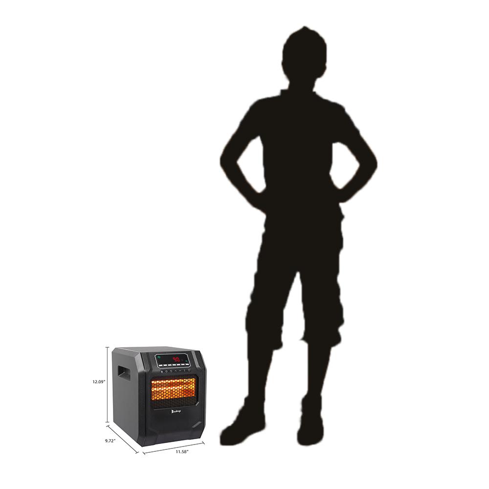 Portable Space Heater, 750W\/1500W Small Infrared Heater w\/ Remote, LED Display, 3 WorModes, Safe Electric Heater for Home Office Bedroom with Overheat Protection, 11.58��� x 9.72��� x 12���, Q6153 - John Pierce Auto Care