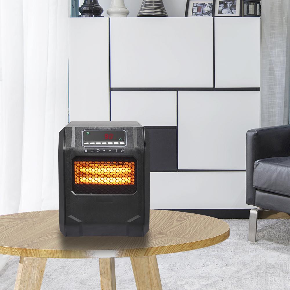 SAIBAI 1500W Quartz Tube Heater Digital Style 4 Quartz Tubes Black (Chanto Metal Fan) - John Pierce Auto Care