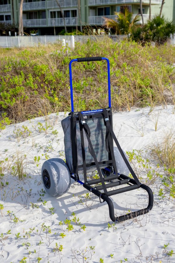 My Beach Cart Heavy Duty Folding Beach Cart with Big Wheels and Balloon Tires to Glide Over Sand - John Pierce Auto Care