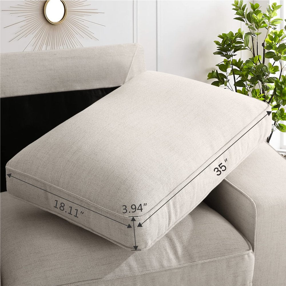 INGALIK 88.58\u0026quot; Modern Loveseat Sofa for Living Room, 3 Seater, Beige - John Pierce Auto Care