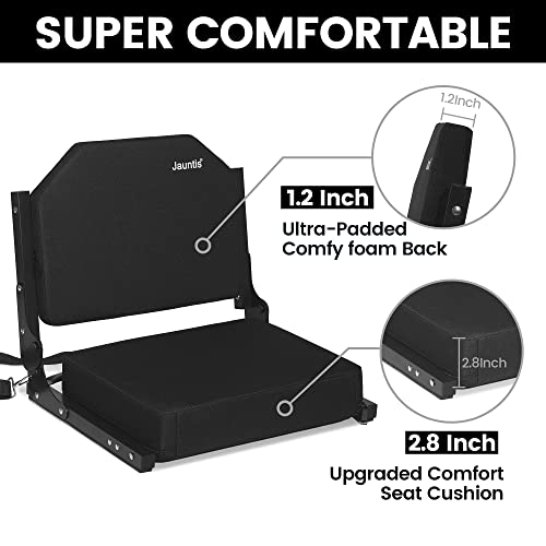 Jauntis Stadium Seats for Bleachers, Bleacher Seats with Ultra Padded Comfy Foam Backs and Cushion - John Pierce Auto Care