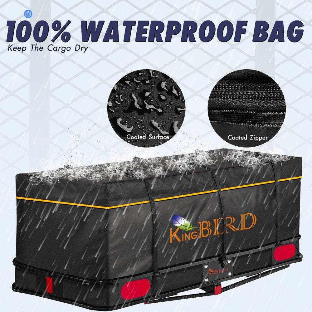 king Bird 60\u0026quot; X 24\u0026quot; X 6\u0026quot; Hitch Mount Folding Cargo Carrier Fits to 2\u0026#039;\u0026#039; Receiver ,550Lbs Capacity Cargo Basket with Waterproof Cargo Bag and Packing Straps - John Pierce Auto Care