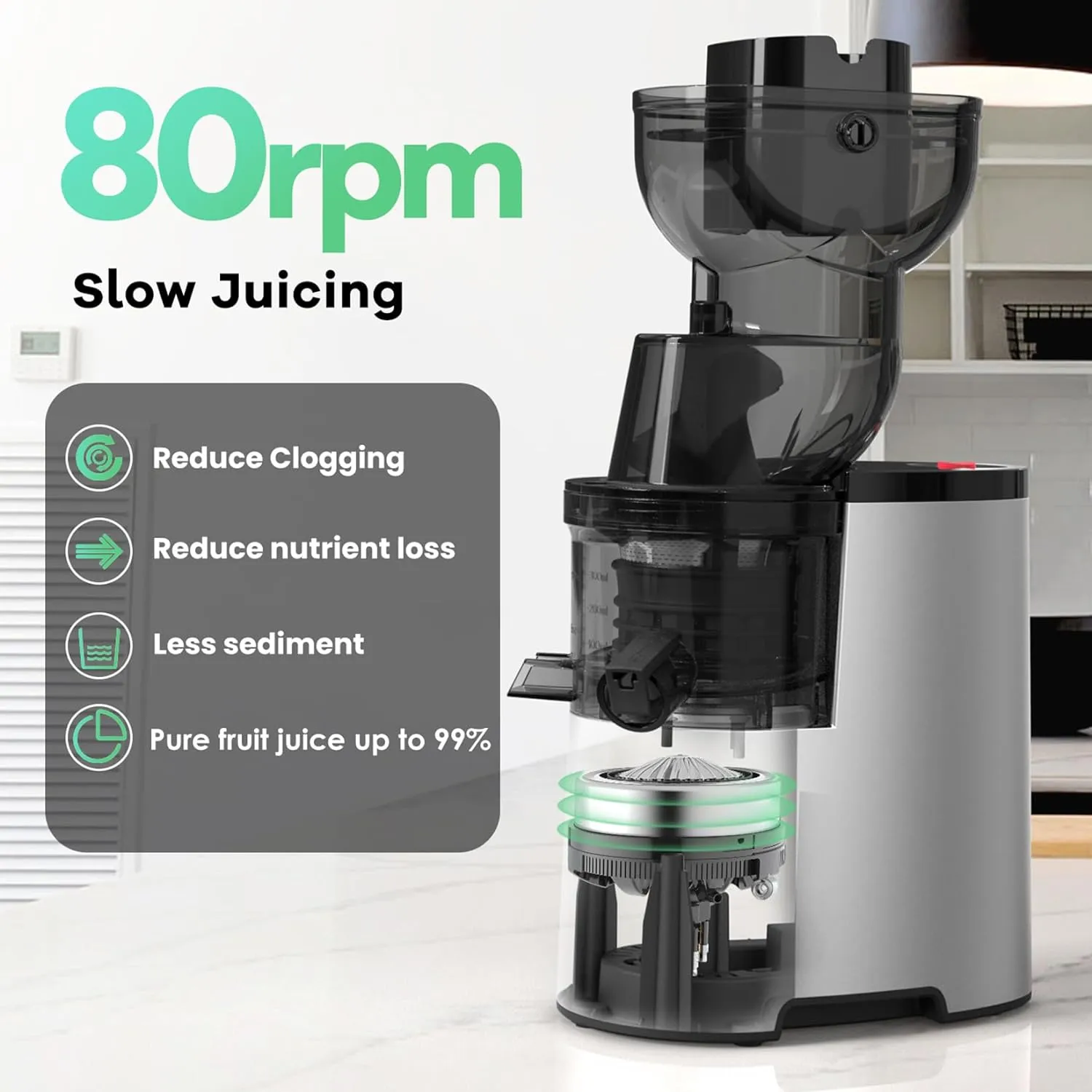 Chew Juicer, 3.5 inch (88 mm) powerful slow cooling juicer, large feed tank - John Pierce Auto Care