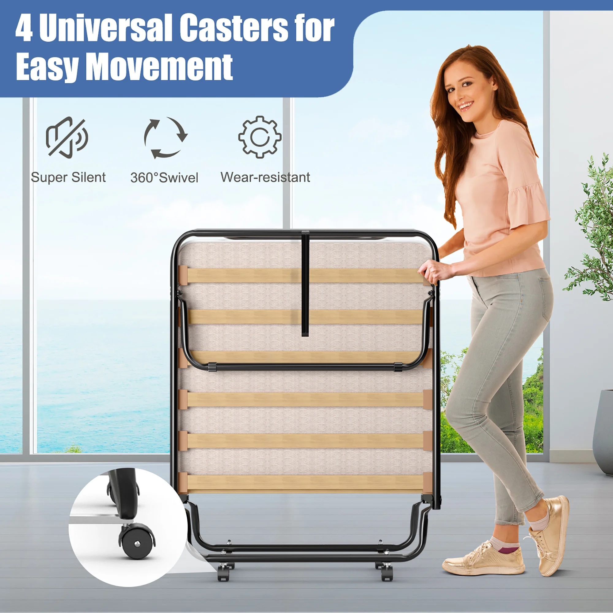 Costway Portable Folding Bed with Mattress - John Pierce Auto Care