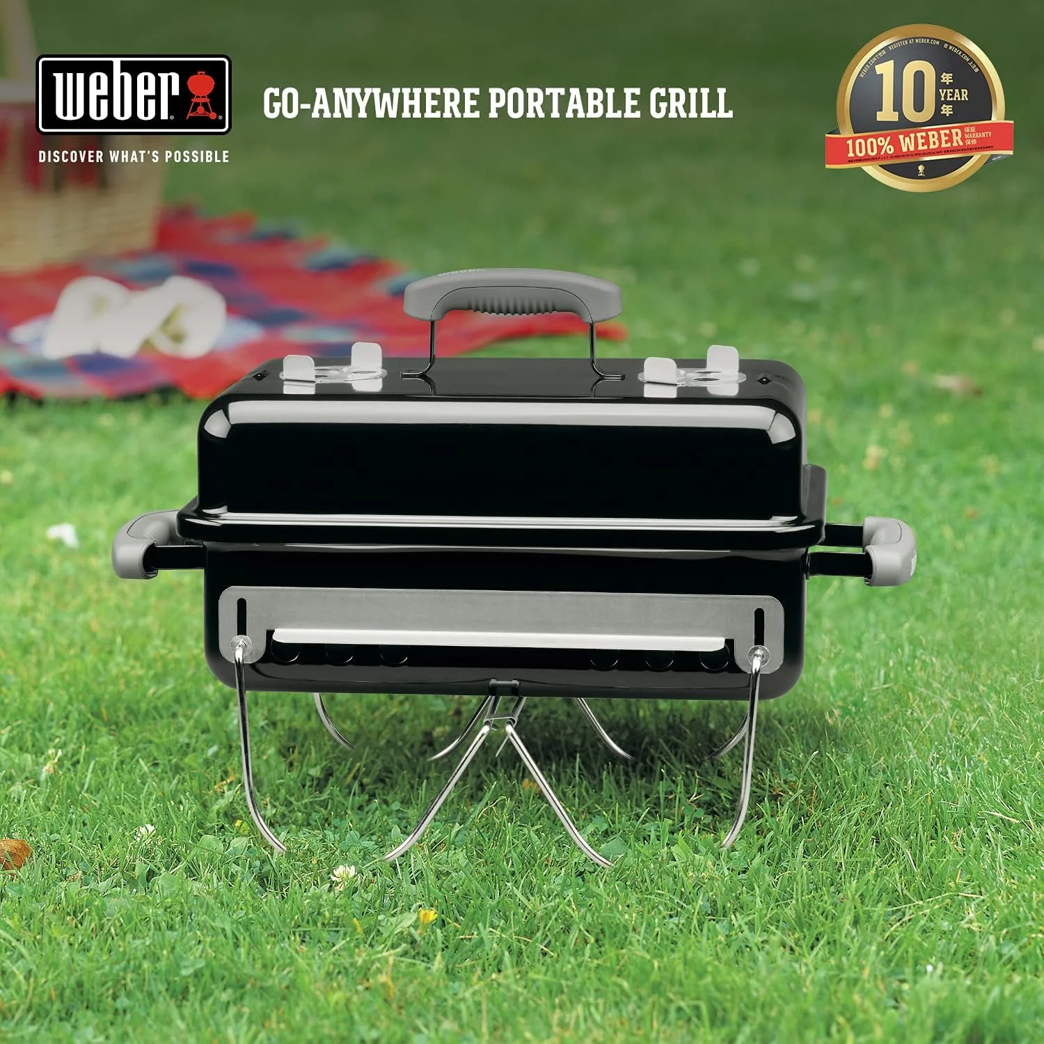 Weber Go-Anywhere Charcoal Grill, Black - John Pierce Auto Care