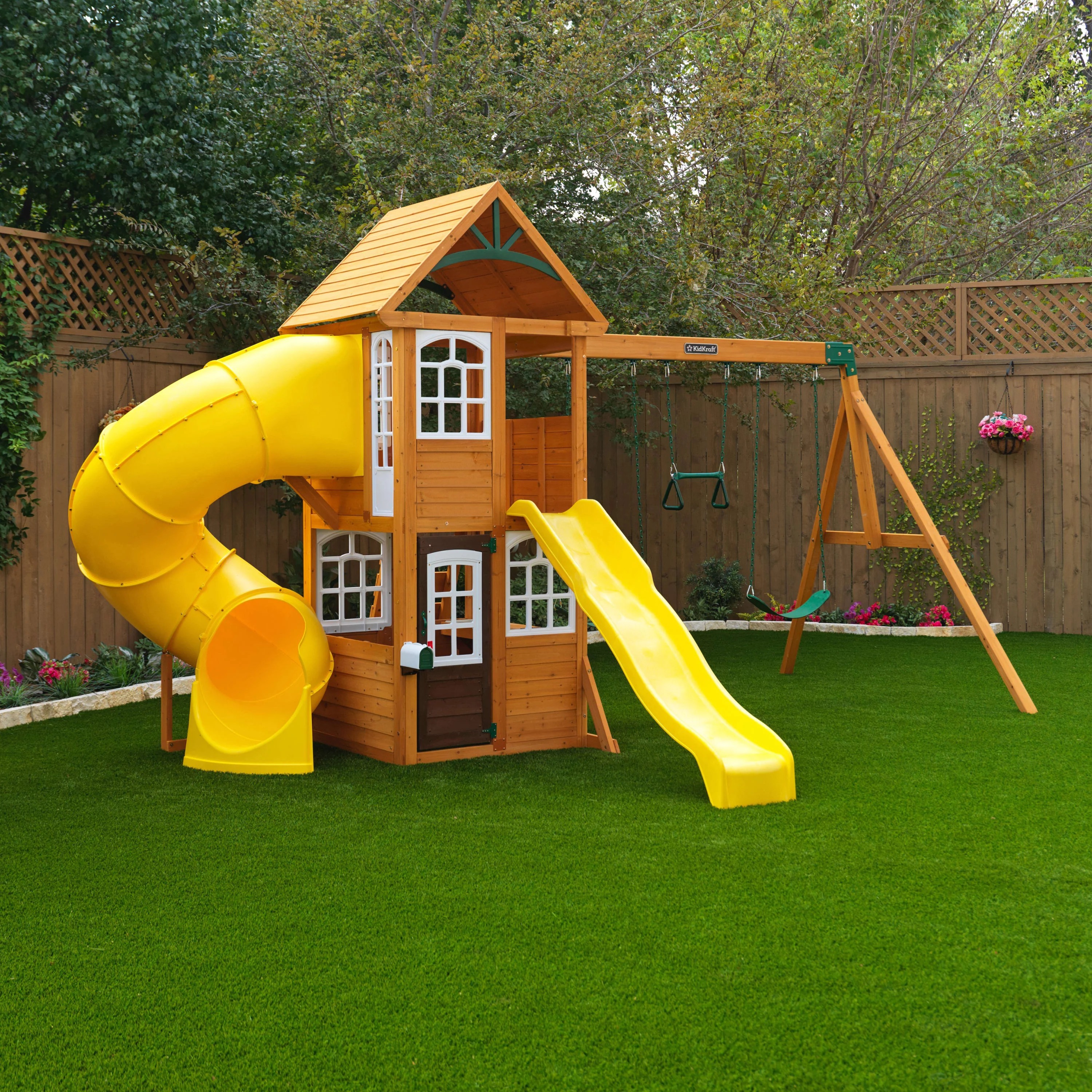 KidKraft Castlewood Wooden Swing Set - John Pierce Auto Care