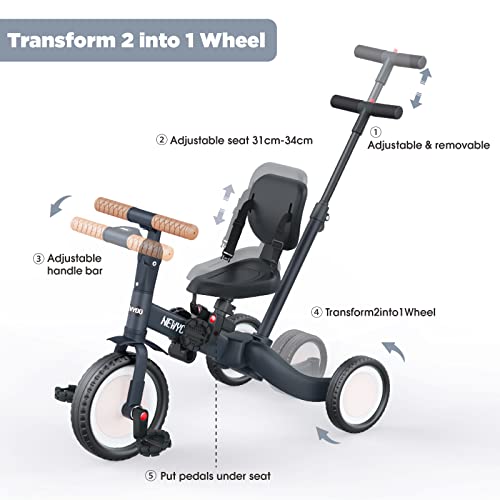 Newyoo Tricycles for 1 3 Year Olds, Toddler Bike with Backrest and Safety Belt - John Pierce Auto Care