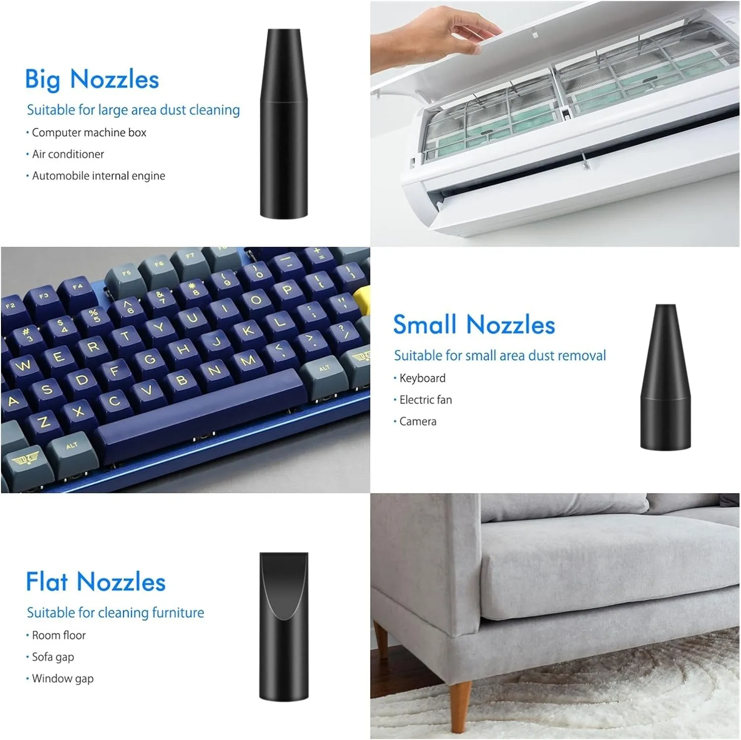 Compressed Air Duster 2 In1Electric Air Duster 500W Blower Vacuum Cleannig Computer Keyboard Replaces Canned Air Cleaner Inflator - John Pierce Auto Care