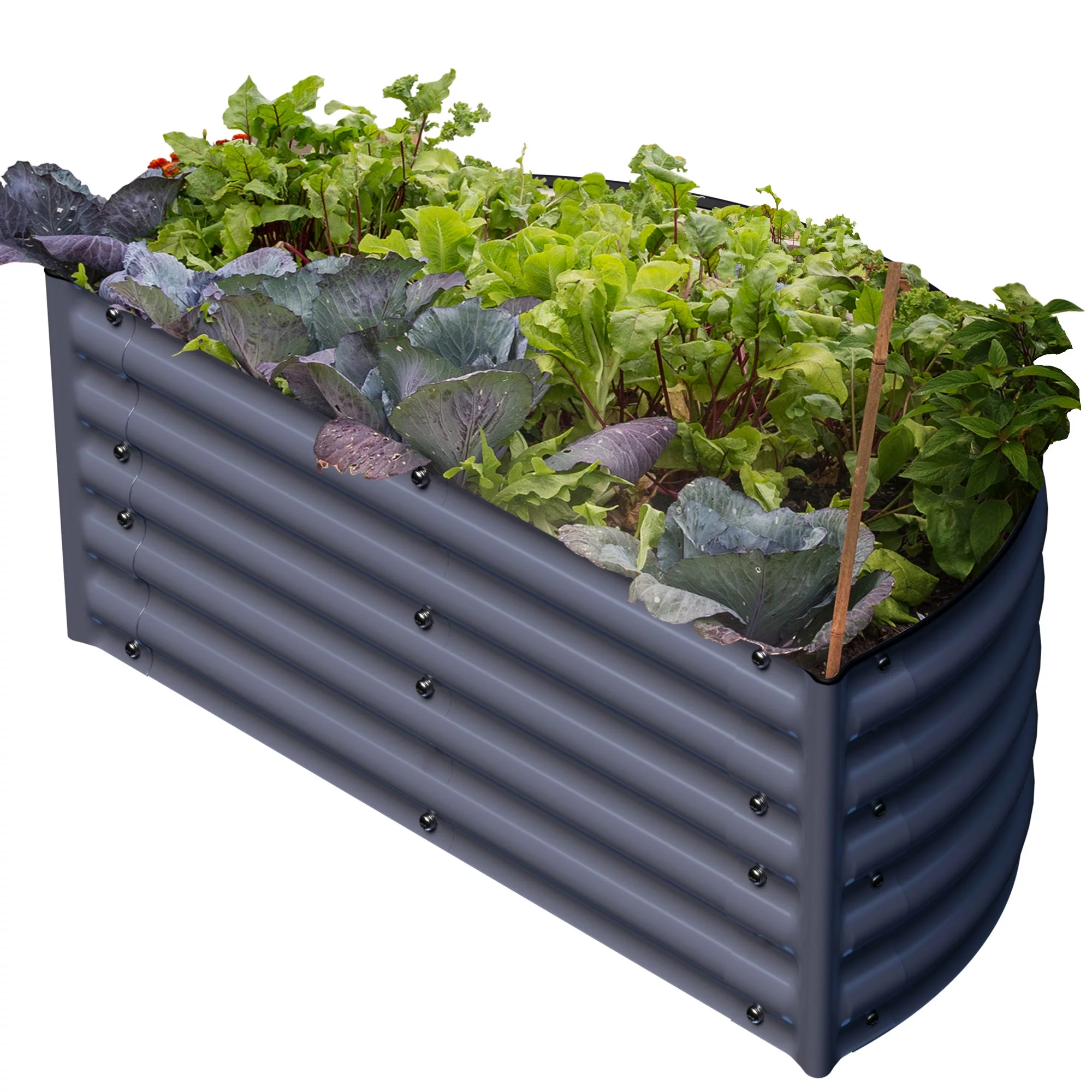 Olle Gardens 17\u0026quot; Tall Semi round Raised Garden Bed in Midnight Gray - John Pierce Auto Care