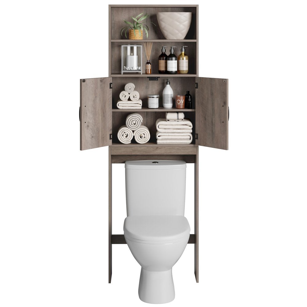 Homfa over Toilet Storage Rack, Bathroom Storage Cabinet over Toilet with 4 Tier Shelves and 2 Doors - John Pierce Auto Care