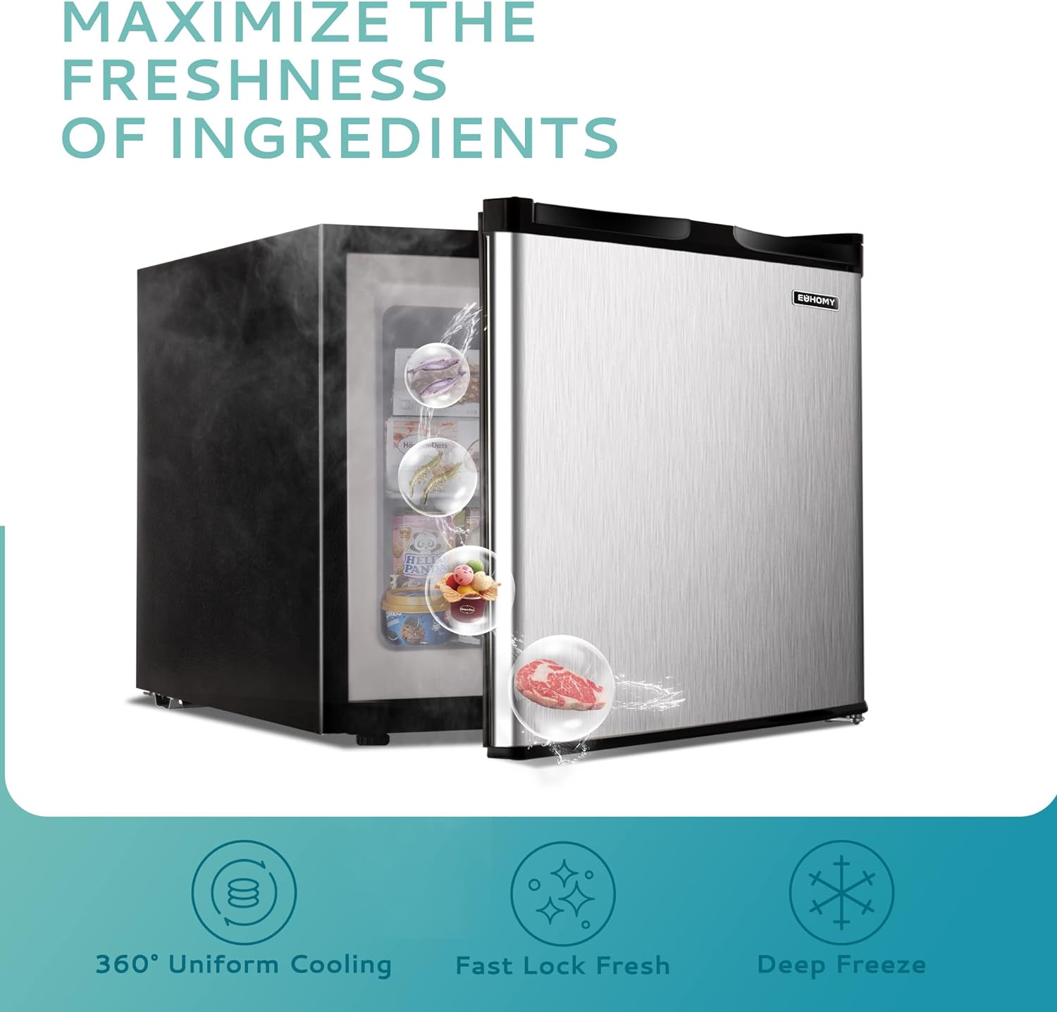 Mini Refrigerator countertop, 1.1 cubic feet, Single door compact Upright Refrigerator, reversible stainless steel door, (silver) - John Pierce Auto Care