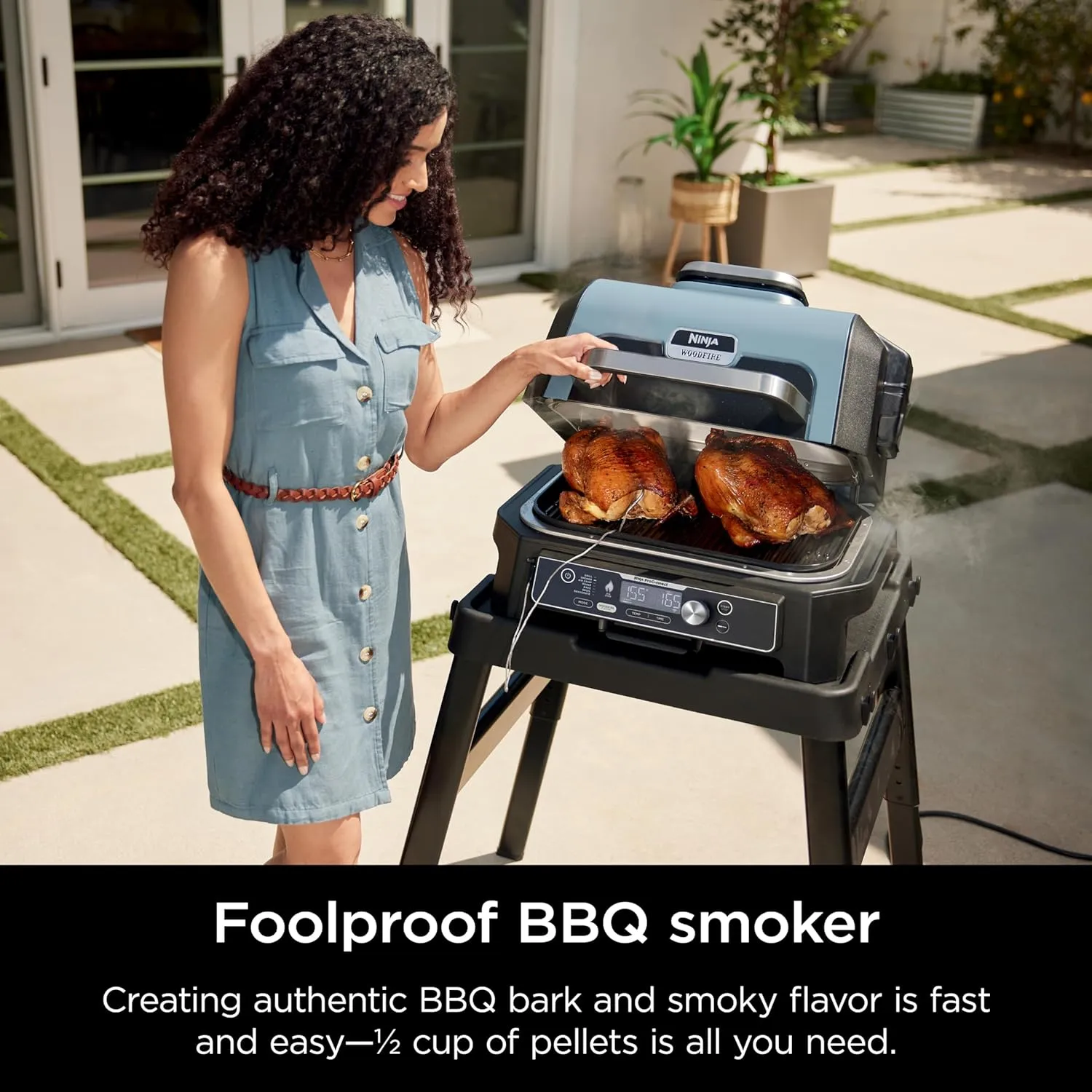 Premium XL Outdoor Grill \u0026amp; Smoker, Bluetooth, App Enabled, 7 in 1 Master Grill, BBQ Smoker, Outdoor Air Fryer, Woodfire Technology, 2 Built In Thermometers, Black - John Pierce Auto Care