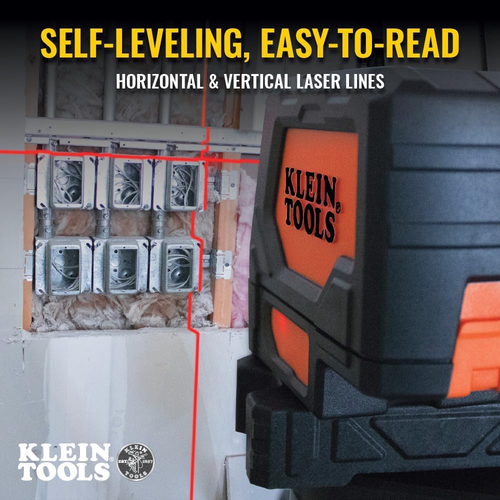 Klein Tools 93LCLS Laser Level, Self Leveling, Cross Line Level with Plumb Spot and Magnetic Mounting Clamp - John Pierce Auto Care