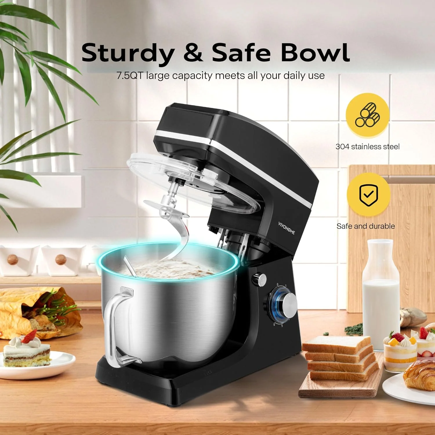 SPECSTAR 7.5 Quart Stand Mixer, Black - John Pierce Auto Care