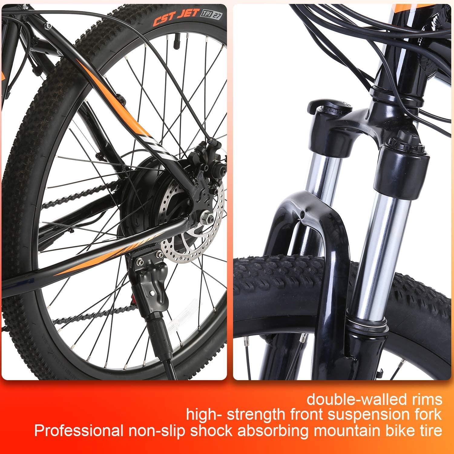 ANCHEER Electric Bike Electric Mountain Bike 350W Ebike 26�� Electric Bicycle, 20MPH Adults Ebike with Removable 7.8\/10.4Ah Battery, Professional 21 Speed Gears - John Pierce Auto Care