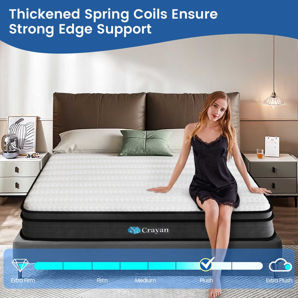 Crayan Queen Size Hybrid Memory Foam Mattress, 10 Inch in a Box - John Pierce Auto Care