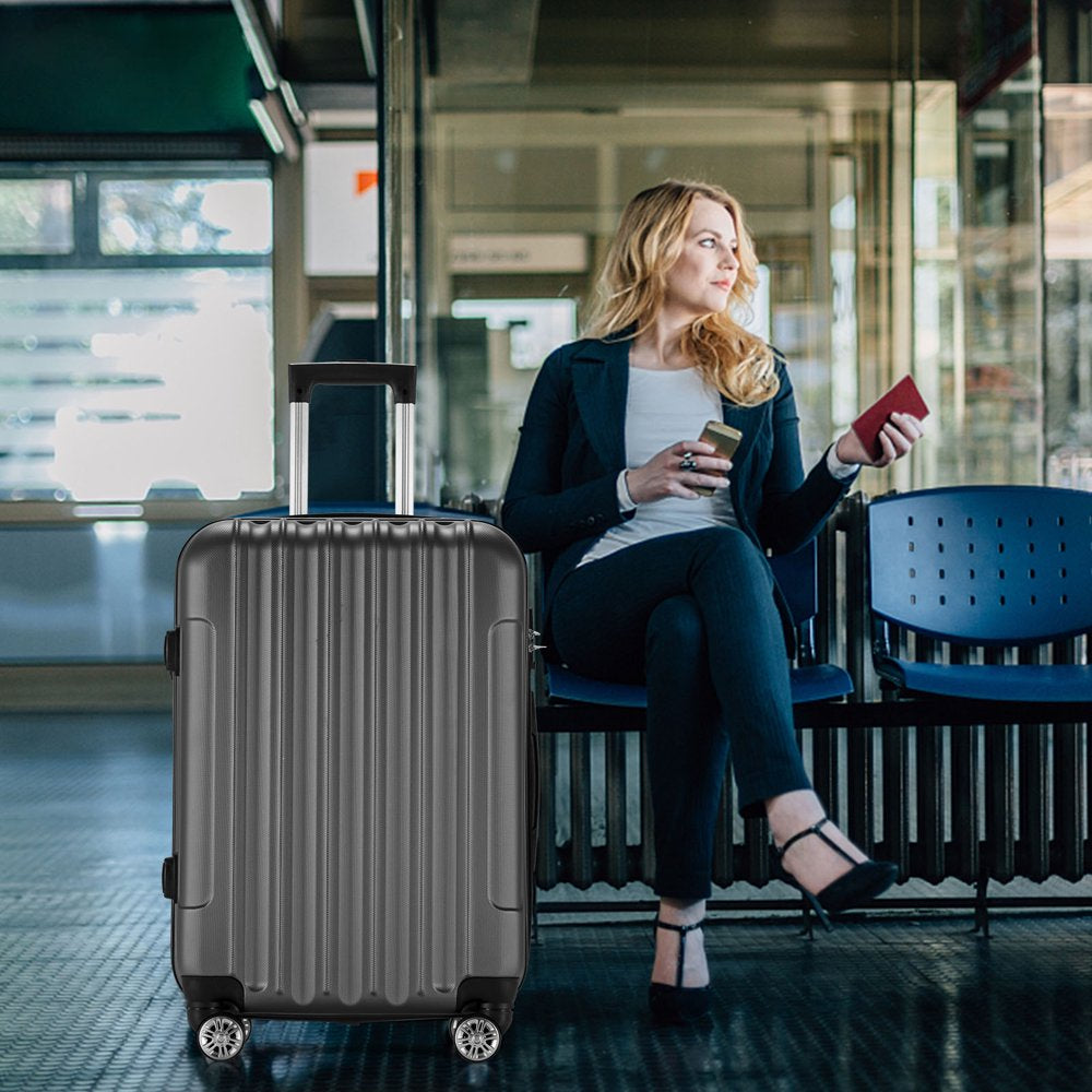 Zimtown 4 Piece Luggage Set, ABS Hard Shell Suitcase Luggage Sets Double Wheels with TSA Lock - John Pierce Auto Care