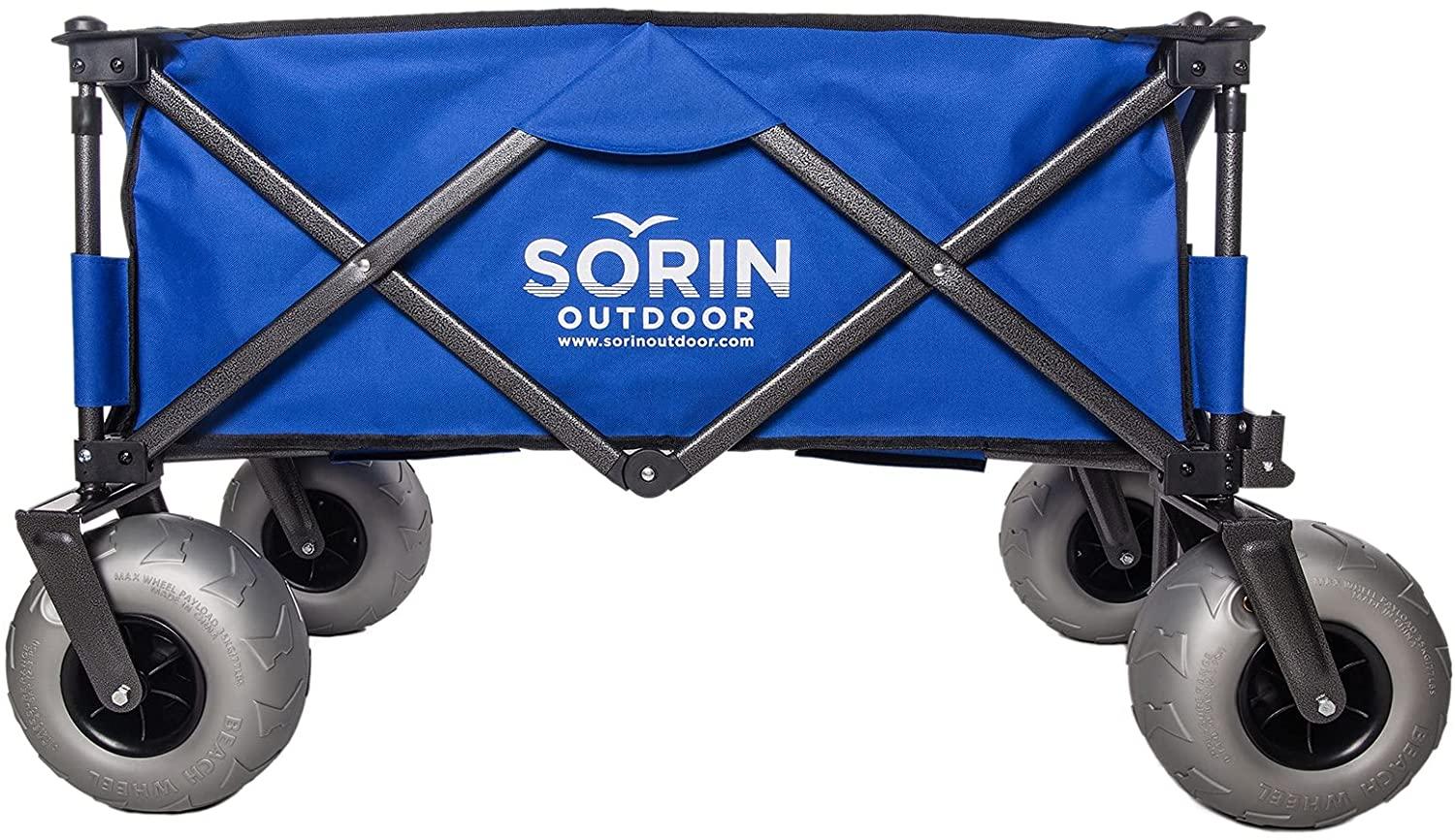 Sorin Outdoor Heavy Duty Collapsible Foldable Beach Cart with Balloon Wheels for Sand Garden Wagon Camping Beach Wagon with Balloon Tires Cart for Beach with Big Wheels Inflatable Tires - John Pierce Auto Care